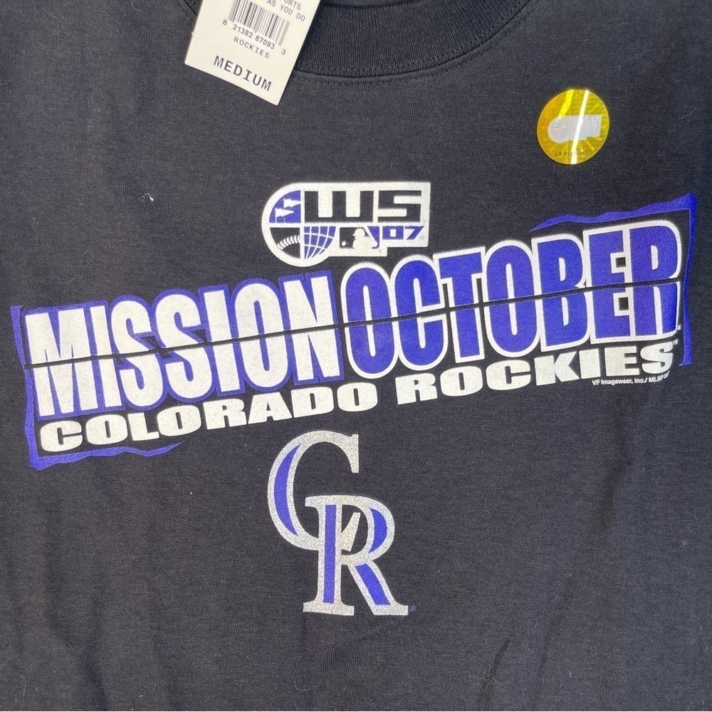 Colorado Rockies World Series 2007 T Shirt Black Medium